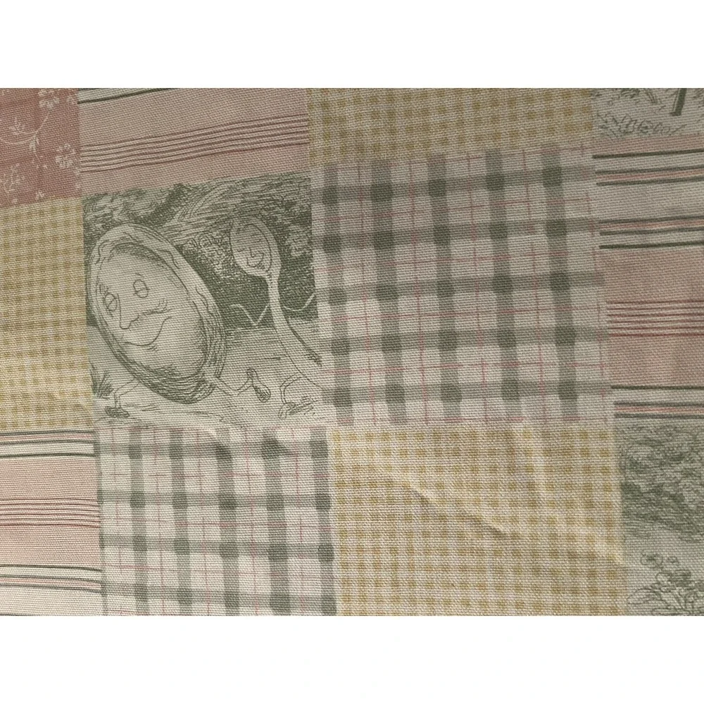 John Wolf Richloom Nursery Rhyme Patchwork Fabric Humpty Dumpty Pastel MMII Pink